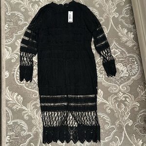 BNWT Black Crochet Dress